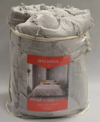 Gray Diagonal Textured Full/Queen Comforter & Sham Set — 第 1/4 张图片