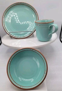 Noritake Boulder Ridge Stoneware Turquoise Aztec #8674- 17 Pcs. - Picture 1 of 12