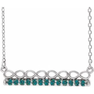 Collar de 16" de platino natural con barra de inspiración infinita de alejandrita - Imagen 1 de 1