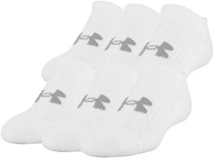 Under Armour Youth Training Cotton No Show Socks White 6-Pairs Small - Picture 1 of 4