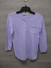 Athleta Shirt Womens XXS Purple Henley Top Long Sleeves Pocket Activewear Ladies