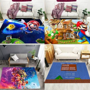 Super Mario Area Rugs Rectangle Fluffy Rugs Floor Mats Bedroom Non-Slip Carpet - Picture 1 of 22