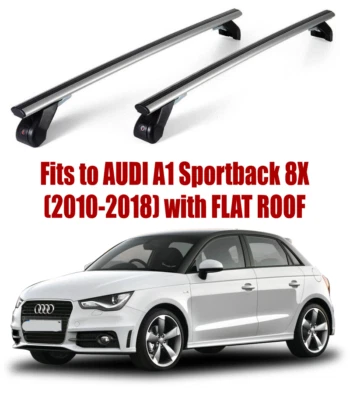 Barras portaequipajes de techo premium para AUDI A1 Sportback (2010-18) con techo plano AL303/219M Foto 1 de 4