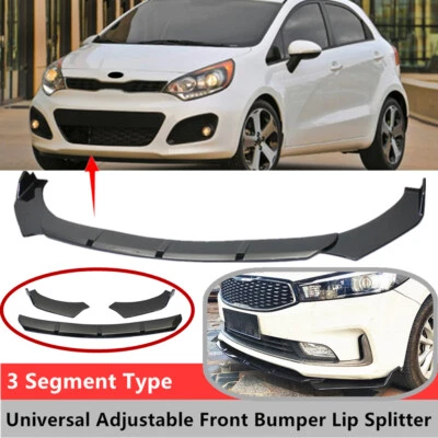 Fit For Kia Rio 2012-2017 Front Bumper Lip Spoiler Splitter Universal Trim 3 PCS Foto 1 de 4