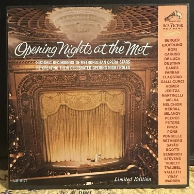 OPENING NIGHTS AT THE MET 1966 RCA 3LP BOX SET LIMITED # X2007 Curtain Swatch NM - Image 1 of 4