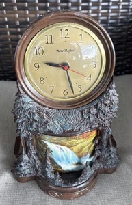 Vintage MasterCrafters Clock Lighted Animation Model FOREST WATERFALL Campfire - Picture 1 of 9