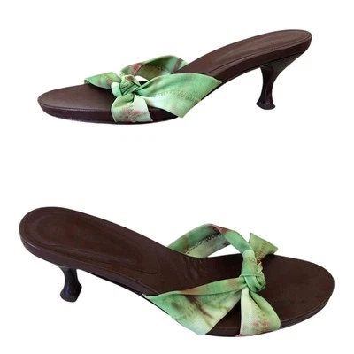 Donald Pliner Cactus Tie Dye Cuero Sandalia Zapato Doble Malla Elástico $210 Talla 8 Foto 1 de 4