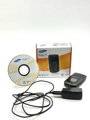 Vintage Samsung SGH-A847 Rugby II Flip Phone - Black - Unlocked - Excellent CIB - Image 1 of 4