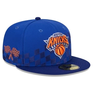Men's New Era Blue New York Knicks Rally Drive Checkerboard 59FIFTY Crown - Picture 1 of 6