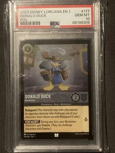 2023 DISNEY LORCANA EN 1-THE FIRST CHAPTER FOIL DONALD DUCK - MUSKETEER PSA 10 - Picture 1 of 1