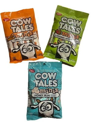 X3 Cow Tales Mini 4oz PÃO DE MEL, MAÇÃ CARAMELO, Original CARAMELO Selado 29/12/26 - Imagem 1 de 4