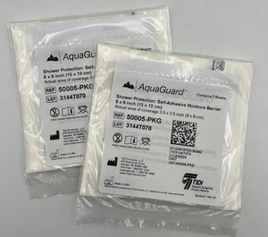 2 Pack of 7 Aqua Guard Latex Free Moisture Barrier Shower Swim Protection 5x5 - Picture 1 of 2