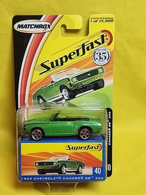 Matchbox 2004 SuperFast  #40 1969 Chevrolet Camaro SS 396 Green 1/15,000 NOS 🔥H - image 1 of 4