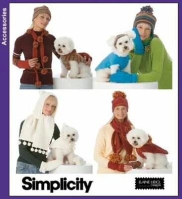 Simplicity 3975 Misses Scarf Hat Pet clothing Accessories Size S-L - Image 1 of 4