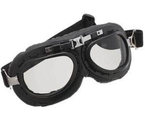 Gafas de moto negras para Simson AWO MZ TS ES BK ciclomotor gafas JET CASCO convertible - Imagen 1 de 4