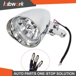 Labwork 4.5" Motorcycle Visor Headlight Lamp For Bobber Chopper Chrome - Picture 1 of 13
