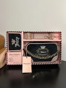 Juicy Couture Liquorice Heritage Slim Camera Purse & Card Wallet Black Set NWT - Picture 1 of 9