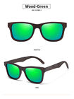 Men Women Bamboo Wood Polarized Sunglasses Brown Wooden Frame Square Glasses New
