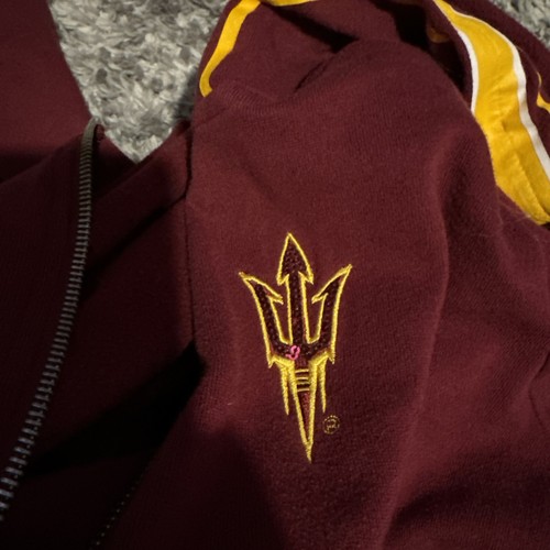 UNDERCOVER Felpa con cappuccio Arizona Sundevils College donna Victoria Secret rosa taglia small zip 1 4