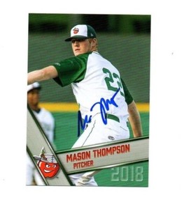 Mason Thompson signed autographed 2018 Fort Wayne Tincaps team card Round Rock d