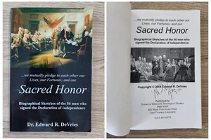 Dr. Edward R DeVries Signed Scared Honor Paperback Softcover Book RAD - Picture 1 of 1