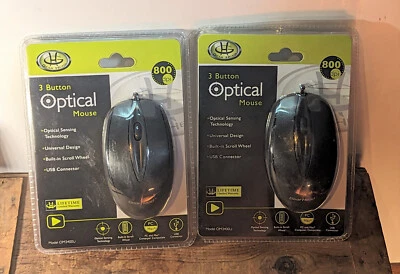 Lot of 2 - Gear Head 3 Button Optical Mouse Model# OM3400U - Image 1 of 2