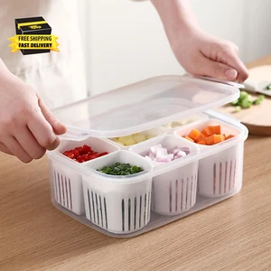 Food Storage Containers with Lids Airtight 6PCS Reusable Divided Fridge Organize - Picture 1 of 7