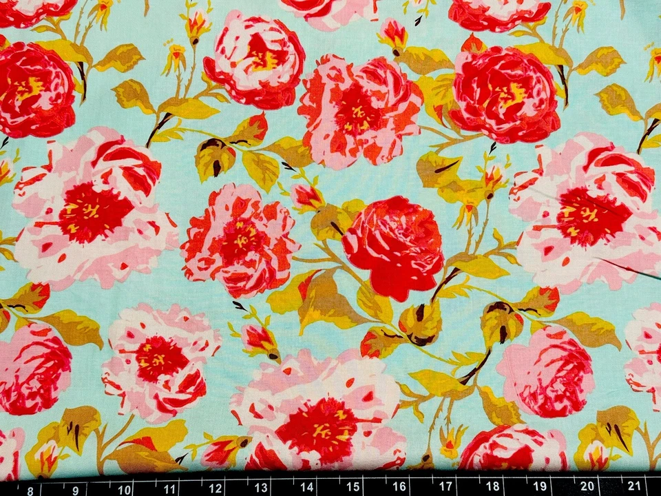 Tina Scrap 9"x21" Riley Blake Rose Spring Flower Floral Garden Fabric COTTON - Image 1 of 1