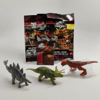 Jurassic World Dino Escape Mini Dino Triceratops, STEGOSAURUS, Carnotaurus Lot - Изображение 1 из 4