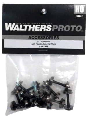 HO Scale Walthers Proto 920-2301 33" Turned Metal RP-25 Wheelsets pkg (12) - Image 1 of 4