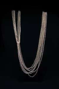 Collana con anello catena oro 8 fili - Foto 1 di 5