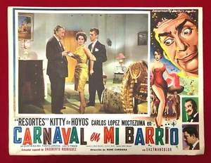 VTG 1961 Carnaval en Mi Barrio Kitty de Hoyos Mexican Movie Lobby Card Poster - Picture 1 of 11