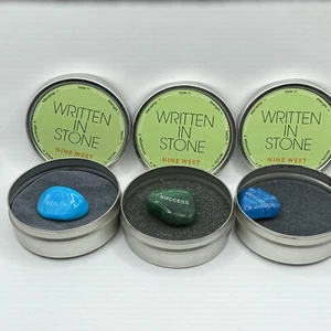 Nine West Vintage Health Success Knowledge Stone Engraved Inspirational Word - Picture 1 of 13