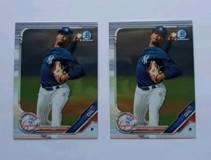 Qty 2 Lot - 2019 19 Bowman Chrome Luis Gil NY Yankees Prospect RC Rookie BCP-218 - Picture 1 of 6