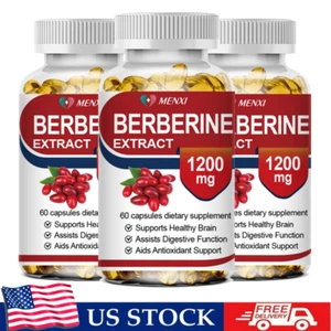 3 Packs Berberine 1200mg High Abosorption For Blood Sugar Immune 3 Months Supply - Picture 1 of 9