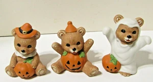 HOMCO #5311 Halloween Costumes Teddy Bears Set of 3 ceramic figures Sri Lanka - Picture 1 of 7