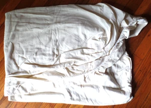 Vintage Distressed THE BIBB CO 1980's Cotton Blend Twin Fitted Flannel Bed Sheet - Picture 1 of 5
