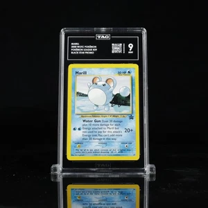 POKEMON 2000 Black Star Promo Pokemon League MARILL #29 TAG 9 MINT - Picture 1 of 2