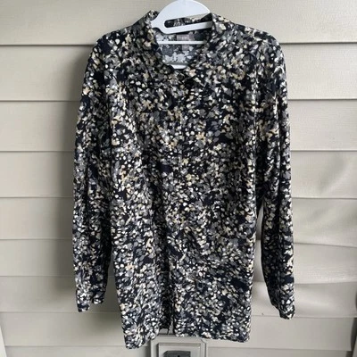 Camisa J. Jill Abstracta Estampado Floral Abotonada Para Mujer XL Pana Cottagecore Foto 1 de 4
