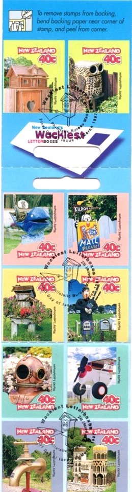 NEW ZEALAND Sc#SB 86 1997 Wacky Letterboxes Stamp Booklet First Day Issue MNH - Image 1 of 1