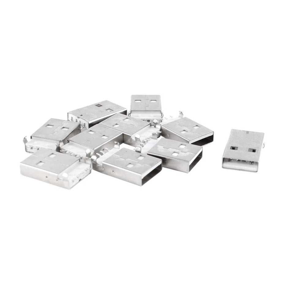 Conector de soldadura Jack de dispositivos montados de 4 pines 180 grados macho placa USB A 10 piezas Foto 1 de 1