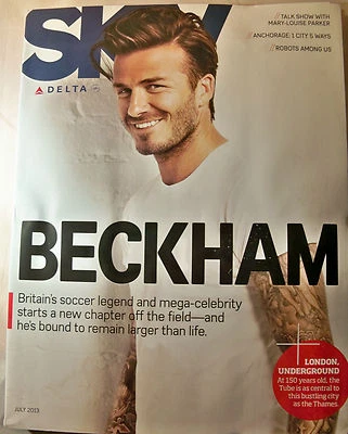 DELTA AIR LINES SKY MAGAZINE DAVID BECKHAM COVER SOCCER LEGEND LONDON JULY 2013