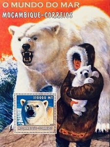 MOZAMBIQUE POLAR BEARS STAMPS S/S 2002 MNH WILD ANIMALS FAUNA WILDLIFE ARCTIC - Picture 1 of 1