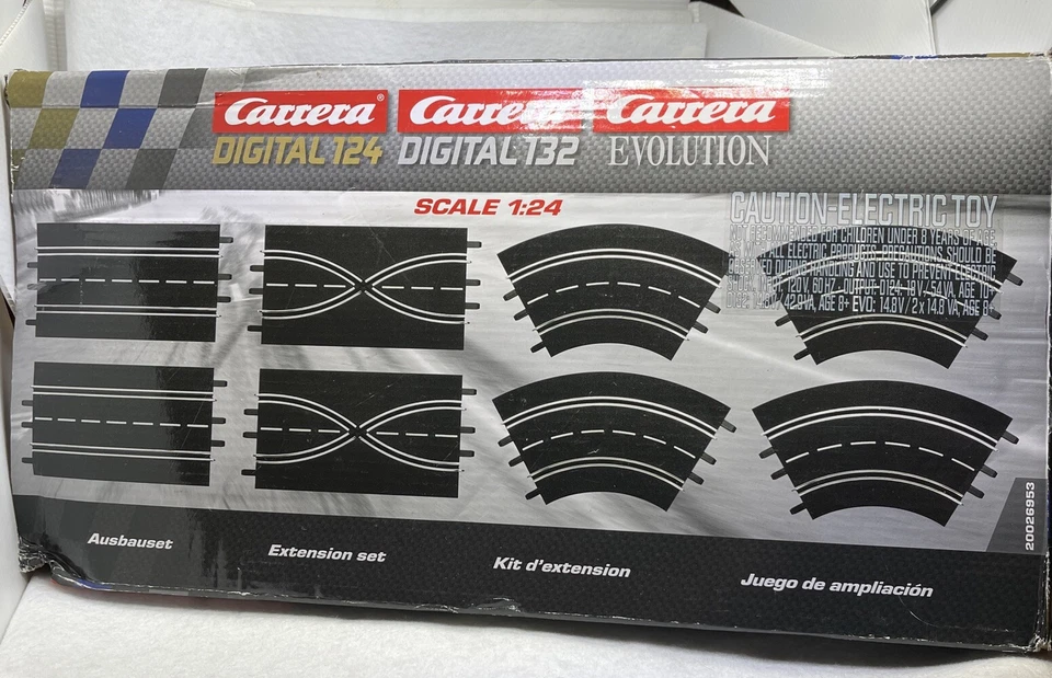 Carrera 20026953 Extension Set 2 Straight 2 lane change 4 curve 1/60 Tracks