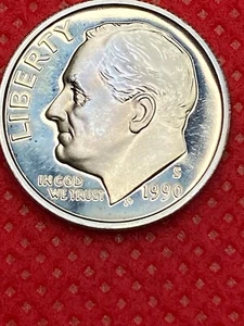 1990-S Roosevelt Dime Gem Quality From Proof - Picture 1 of 4