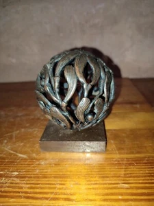 Sculpture boule de gui en fer forgé signé EDGAR BRANDT , presse papier - Bild 1 von 7