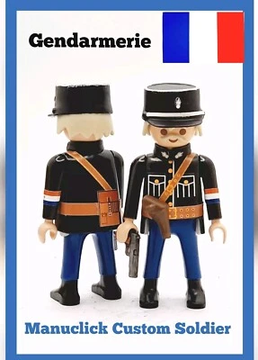 PLAYMOBIL CUSTOM WW2 FRENCH GENDARME SECOND WAR WORLD POLICE B - Image 1 of 4