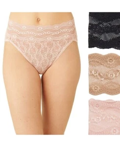 NWT! Lot of 3 B.TEMPT'D BY WACOAL Sz S Lace Kiss Bikini Panties Underwear 970882 - Picture 1 of 4