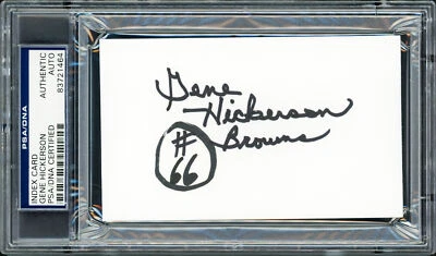 Gene Hickerson Autographed 3x5 Index Card Cleveland Browns PSA/DNA #83721464 - Image 1 of 2