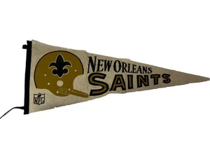 Vintage 1960s NEW ORLEANS SAINTS NFL One Bar Helmet Logo 29 X 12 Pennant Flag - Picture 1 of 5